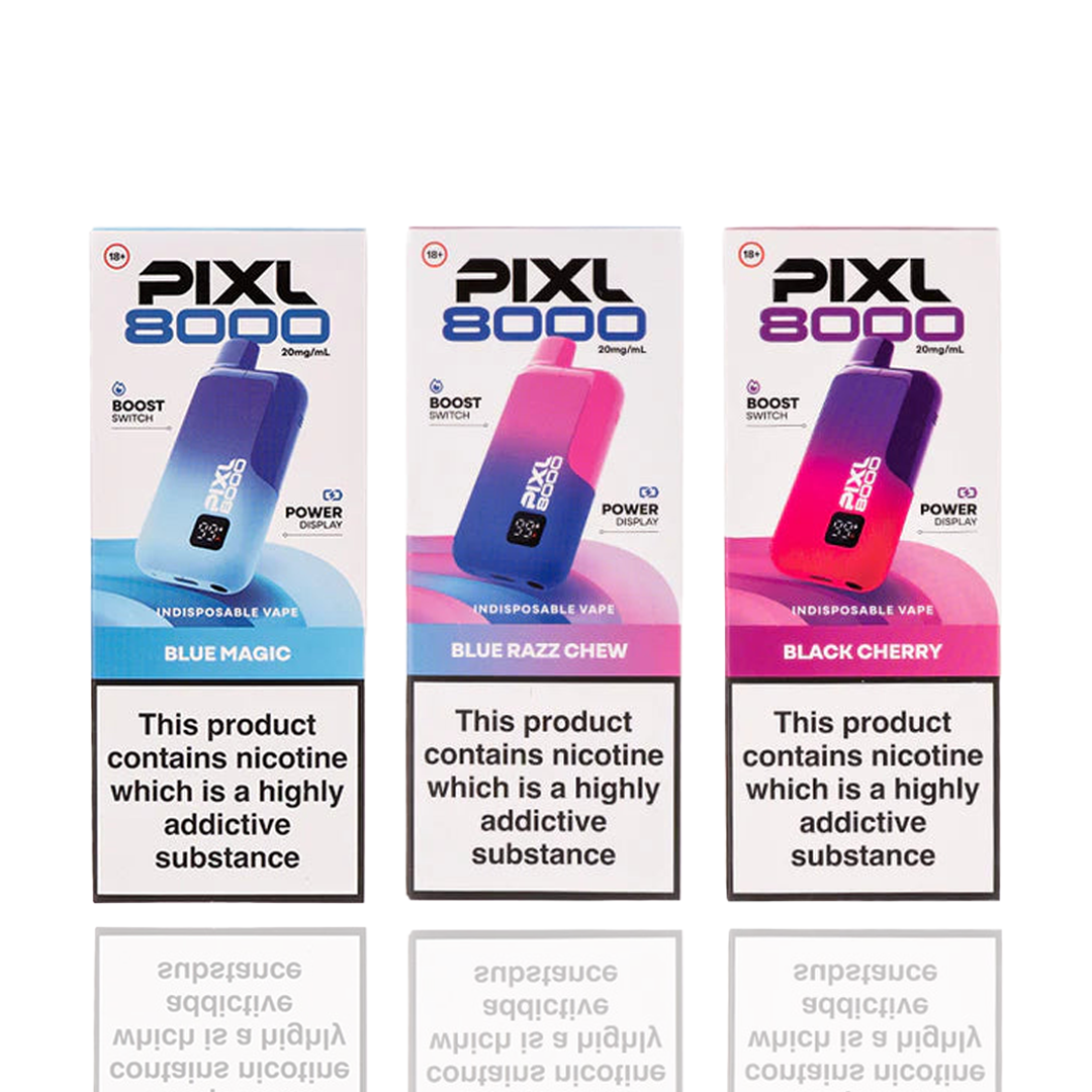 3 x box of Pixl 8000 Puffs Prefilled Pod Vape Kit