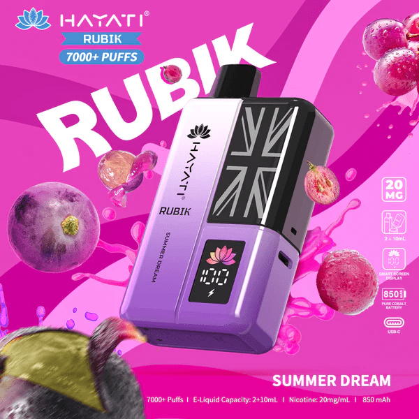 Hayati Rubik 7000 Puffs Prefilled Pod Kit Summer Dream Flavour