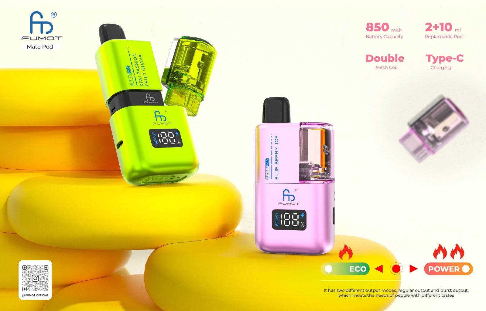 features of Fumot Mate Pod 10k