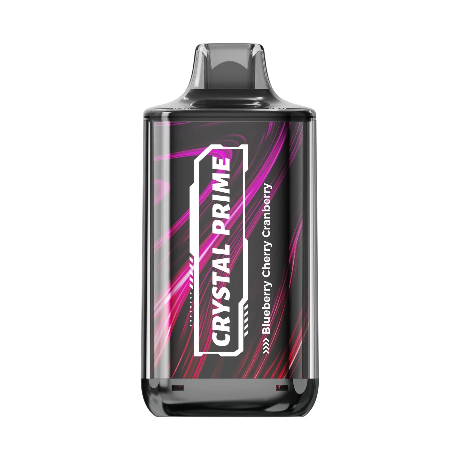 Crystal Prime Deluxe 18000 Blueberry Cherry Cranberry vape device with colorful design on a white background