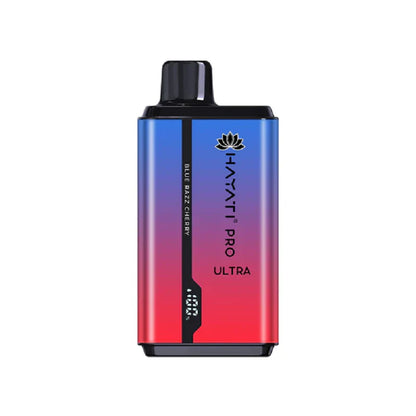 Hayati Pro Ultra 15000 Blue Razz Cherry vape device on a white background