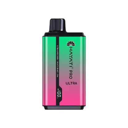 Hayati Pro Ultra 15000 Strawberry Watermelon vape device on a white background