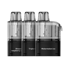 Three nexel thunder 15000 replacement pods with flavor labels on a white background