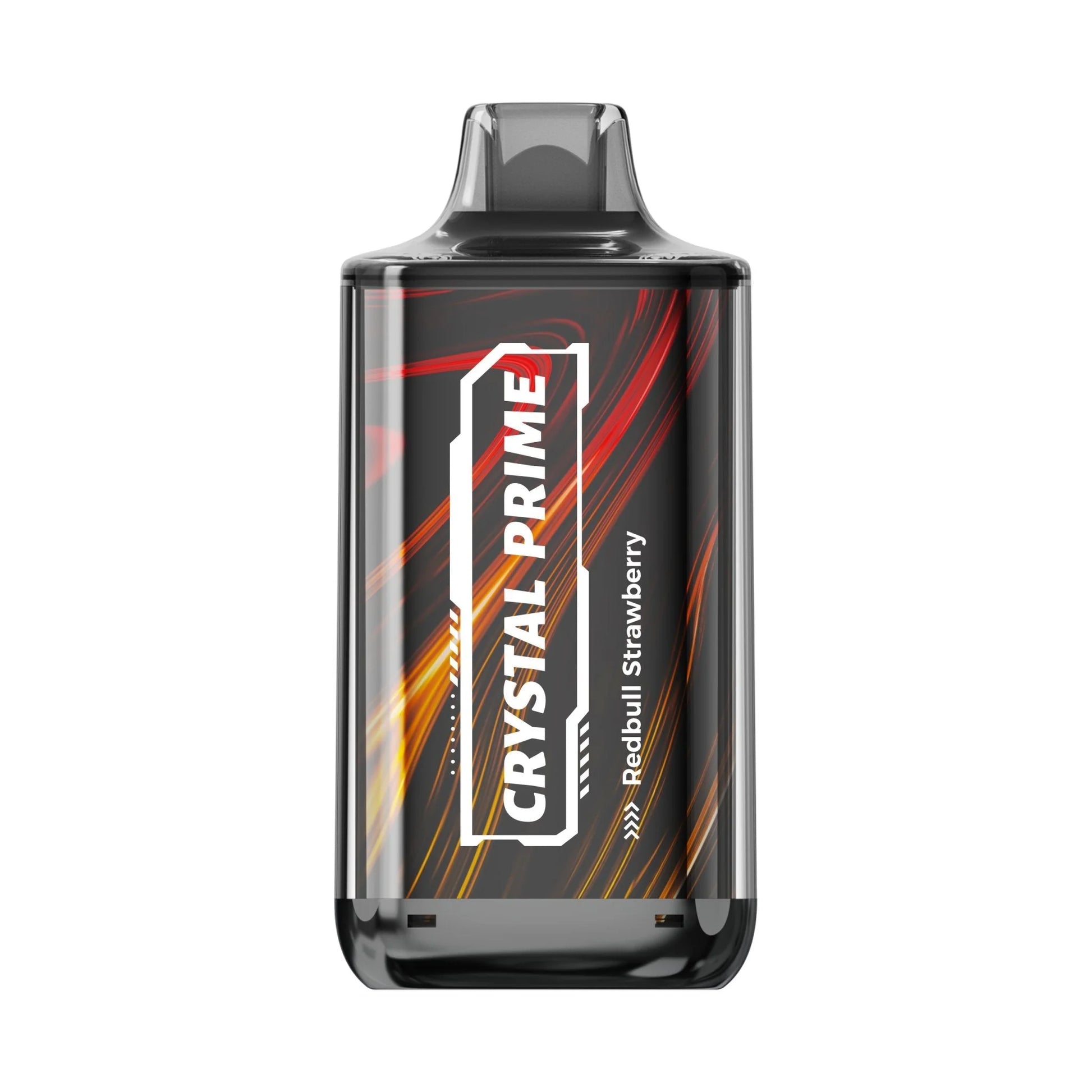 Crystal Prime Deluxe 18000 Redbull Strawberry vape device with colorful design on a white background