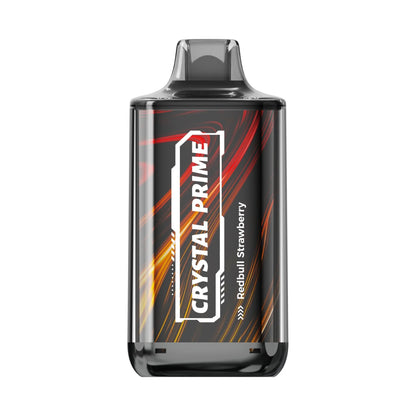 Crystal Prime Deluxe 18000 Redbull Strawberry vape device with colorful design on a white background