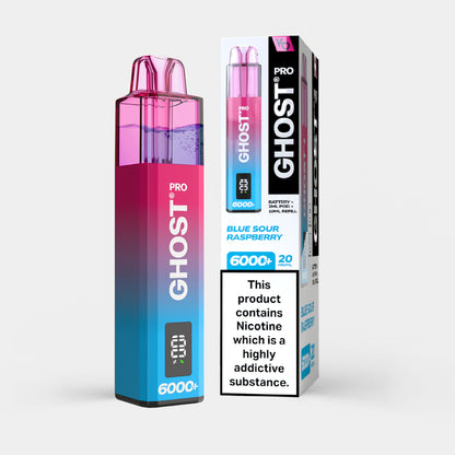 Ghost Pro 6000 Plus Puffs
Disposable Vape Blue Sour Raspberry