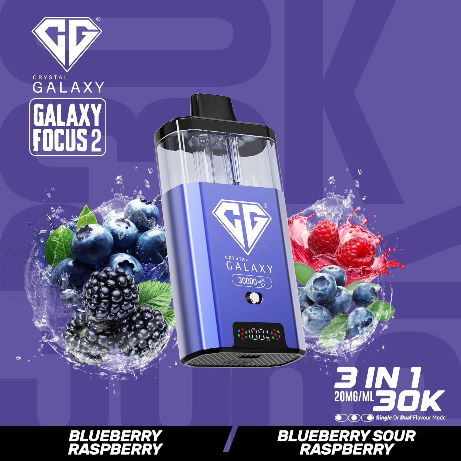 Crystal Galaxy Focus 2 30k Blueberry Raspberry / Blueberry sour raspberry