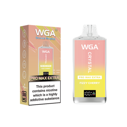 WGA Crystal Pro Max Extra Fizzy Cherry vape packaging on a white background