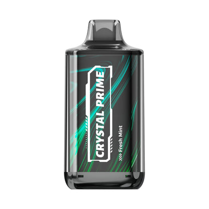 Crystal Prime Deluxe 18000 Fresh Mint vape device with colorful design on a white background