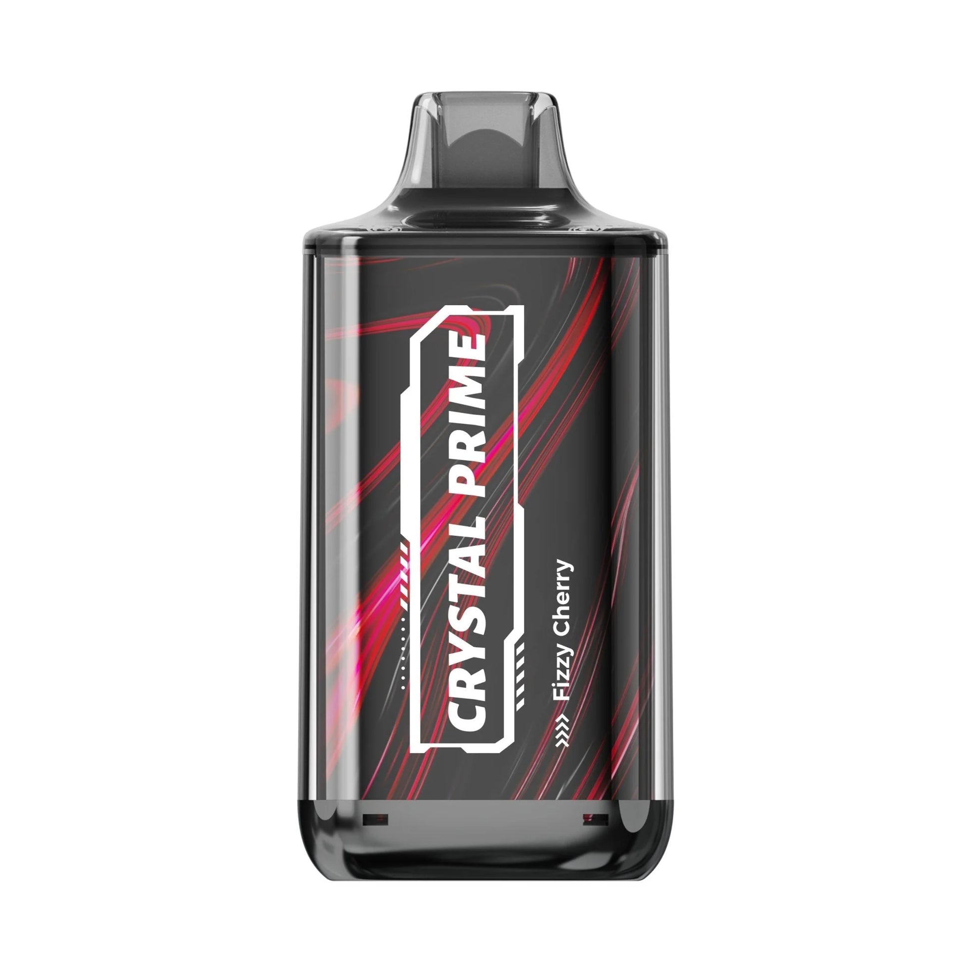 Crystal Prime Deluxe 18000 Fizzy Cherry vape device with colorful design on a white background