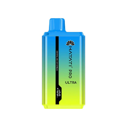 Hayati Pro Ultra 15000 Crystal Ice/Icy Citrus vape device on a white background