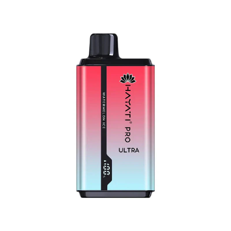 Hayati Pro Ultra 15000 Watermelon Ice vape device on a white background