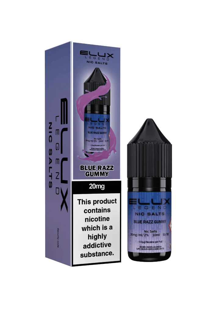 Elux Legend Nic Salts E-Liquid Blue razz gummy Flavour