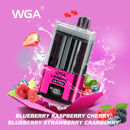 WGA Legend Ultra 30000 Puffs Blueberry Raspberry Cherry and Blueberry Strawberry Cranberry Flavours