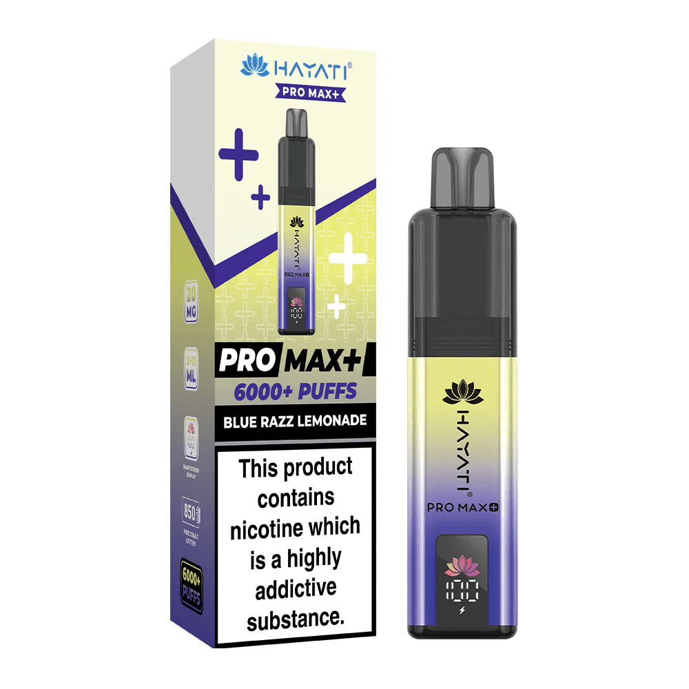 Hayati Pro Max+ Plus 6000 Puffs Disposable Vape Blue Razz Lemonade Flavour