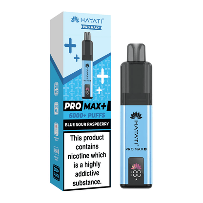 Hayati Pro Max+ Plus 6000 Puffs Disposable Vape  Blue Spir Raspberry Flavour