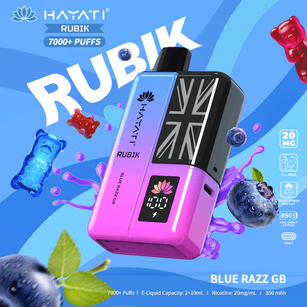 Hayati Rubik 7000 Puffs Prefilled Pod Kit Blue Razz GB