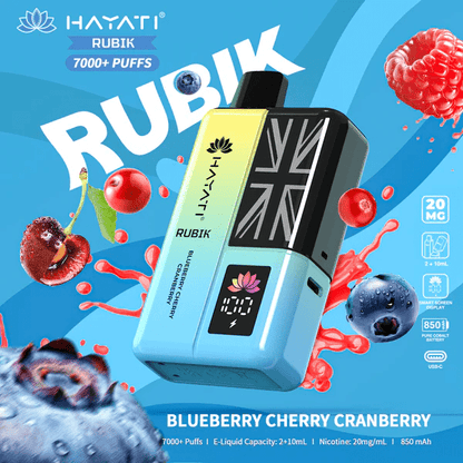 Hayati Rubik 7000 Puffs Prefilled Pod Kit Blueberry Cherry Cranberry