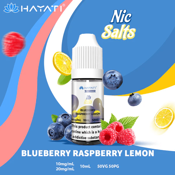 Hayati Pro Max Nic Salt E-Liquids Blueberry Raspberry Lemon Flavour