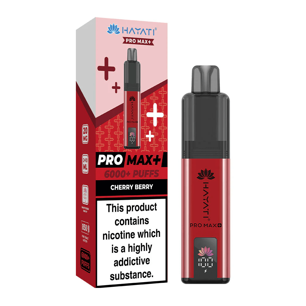 Hayati Pro Max+ Plus 6000 Puffs Disposable Vape  Cherry Berry Flavour