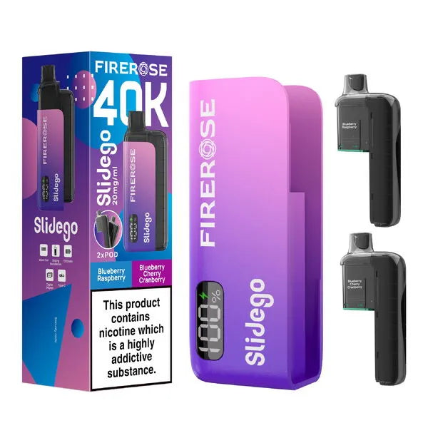 Purple Elux FireRose Slidego 40K Puffs Prefilled Pod Kit on a white background