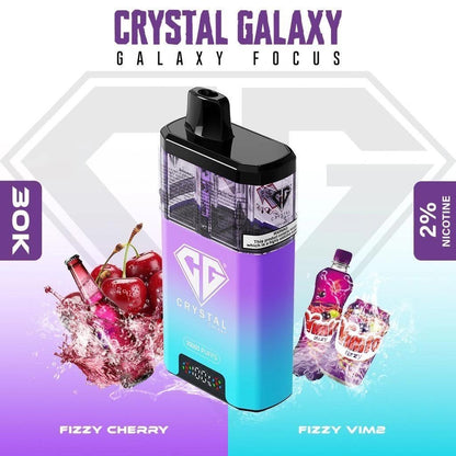 Crystal Galaxy focus 30000 Puffs Dispsoable Vape with Fizzy Cherry and Fizzy VIM2 Flavours