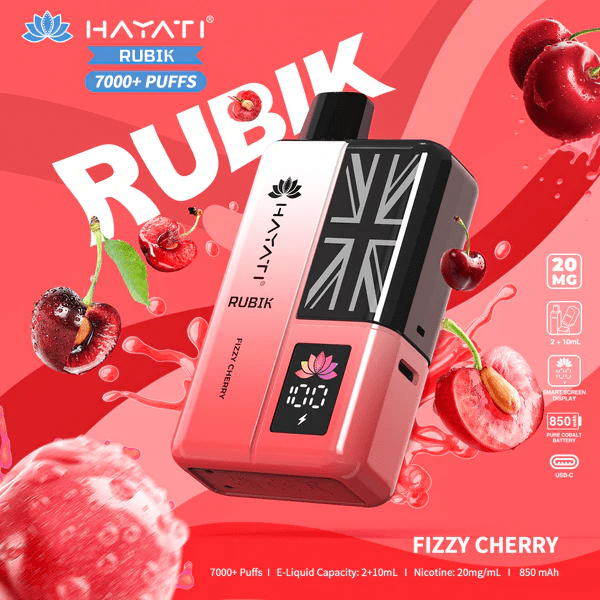 Hayati Rubik 7000 Puffs Prefilled Pod Kit Fizzy Cherry Flavour