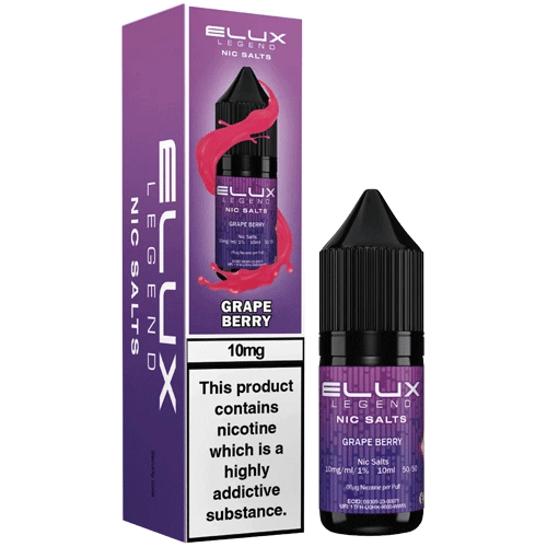 Elux Legend Nic Salts E-Liquid Grape Berry Flavour