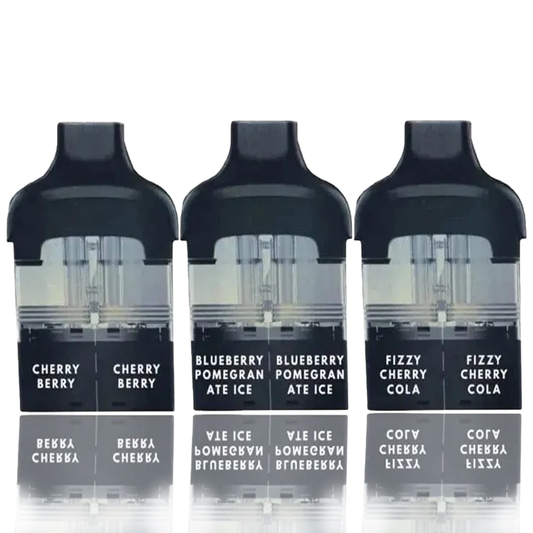 Three JNR Ace 36K Puffs Prefilled Replacement Pods with different flavor labels on a white background