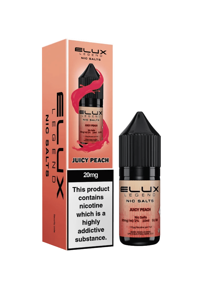 Elux Legend Nic Salts E-Liquid Juicy Peach Flavour