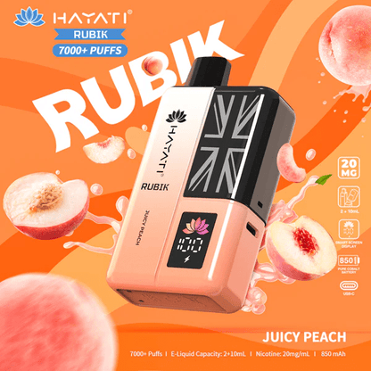 Hayati Rubik 7000 Puffs Prefilled Pod Kit Juicy Peach Flavour