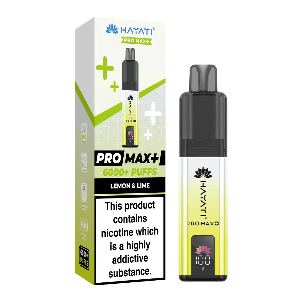 Hayati Pro Max+ Plus 6000 Puffs Disposable Vape  Lemon Lime Flavour