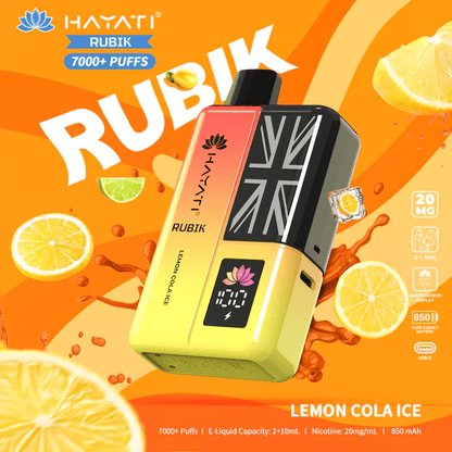 Hayati Rubik 7000 Puffs Prefilled Pod Kit Lemon Cola Ice Flavour