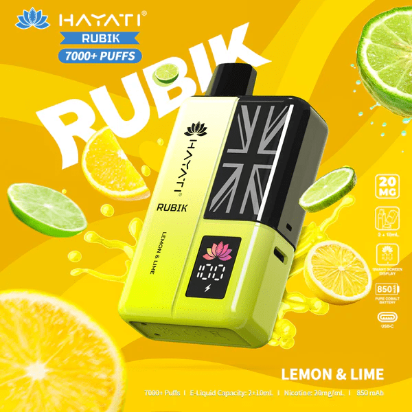 Hayati Rubik 7000 Puffs Prefilled Pod Kit Lemon Lime Flavour