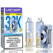 Lost Mary Nera 30k Puffs Pureview Prefilled Pod Kit device and packaging on a white background