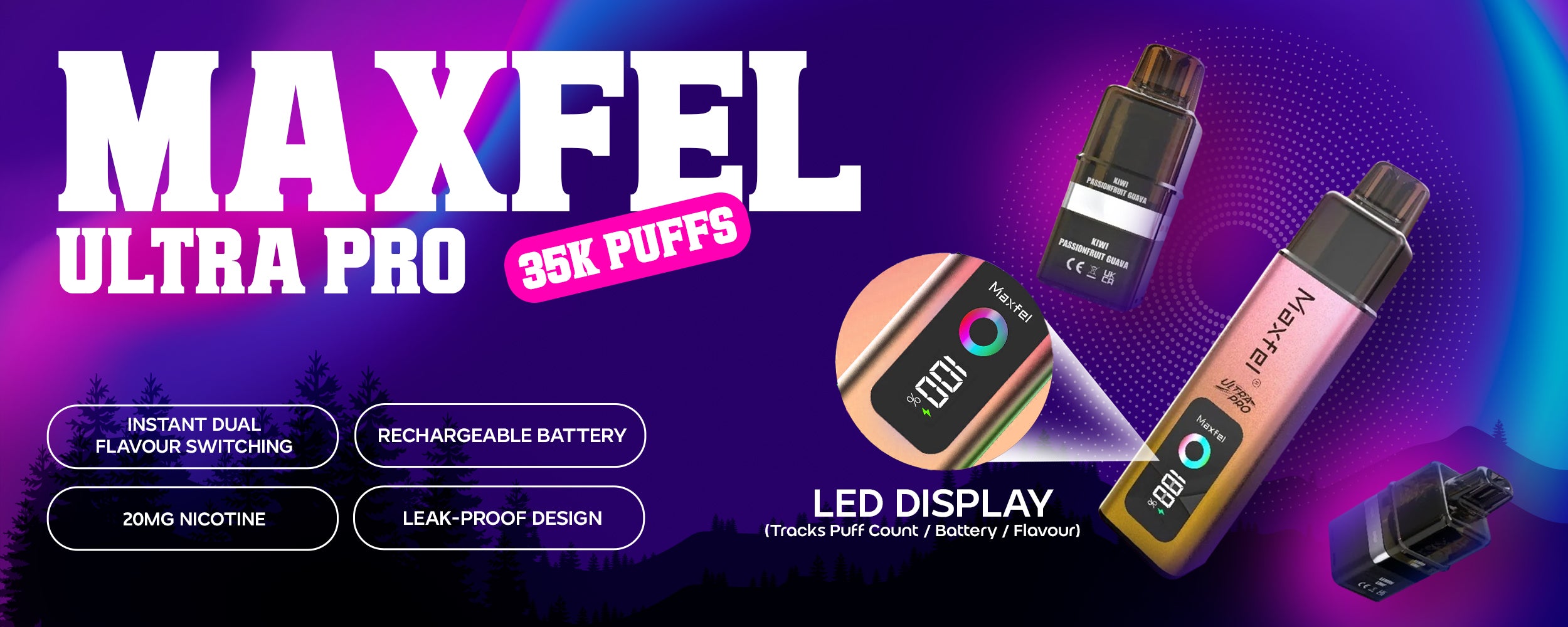 Maxfell Ultra Pro 35k Kit & Pods with features