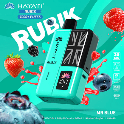 Hayati Rubik 7000 Puffs Prefilled Pod Kit Mr Blue Flavour