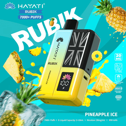 Hayati Rubik 7000 Puffs Prefilled Pod Kit Pineapple Ice Flavour