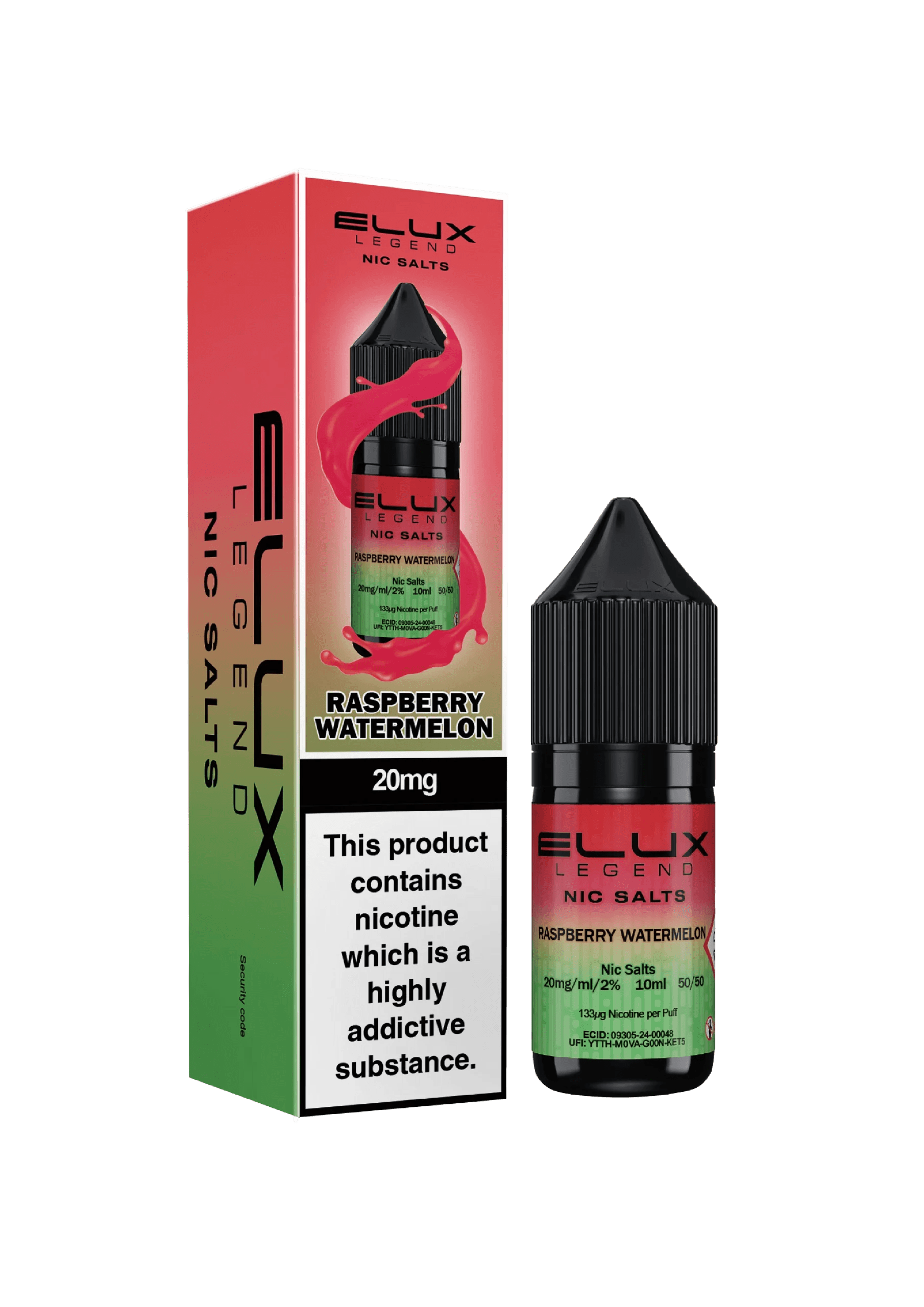 Elux Legend Nic Salts E-Liquid Raspberry Watermelon Flavour