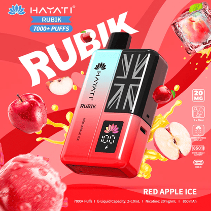 Hayati Rubik 7000 Puffs Prefilled Pod Kit Red Apple Ice Flavour