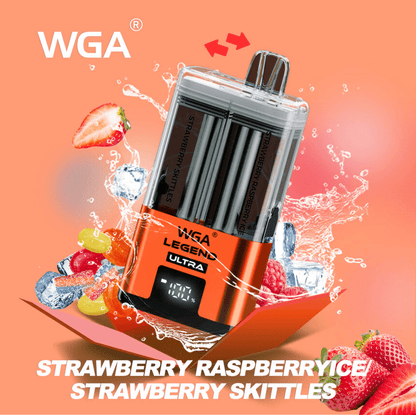 WGA Legend Ultra 30000 Puffs Strawberry Raspberry Ice & Strawberry Skittles Flavours