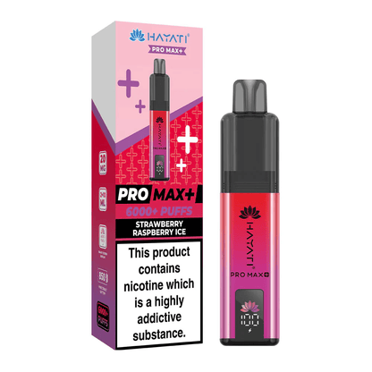 Hayati Pro Max+ Plus 6000 Puffs Disposable Vape Strawberry Raspberry Ice Flavour