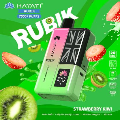 Hayati Rubik 7000 Puffs Prefilled Pod Kit Strawberry Kiwi Flavour