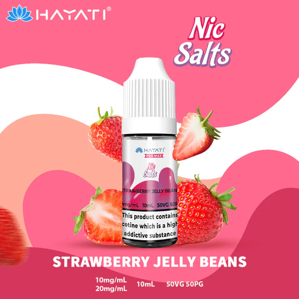Hayati Pro Max Nic Salt E-Liquids Strawberry Jelly Beans Flavour