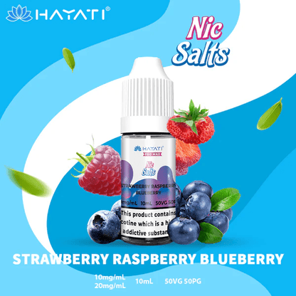 Hayati Pro Max Nic Salt E-Liquids Strawberry Raspberry Blueberry Flavour