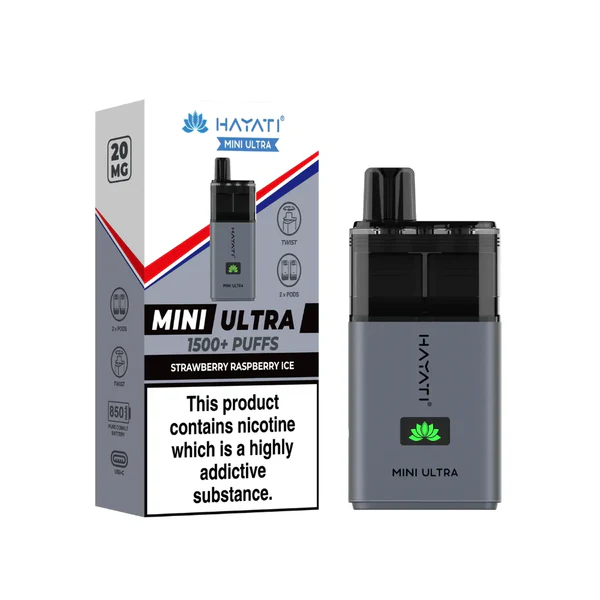 Hayati Mini Ultra 1500 Puffs Strawberry Raspberry Ice Flavour