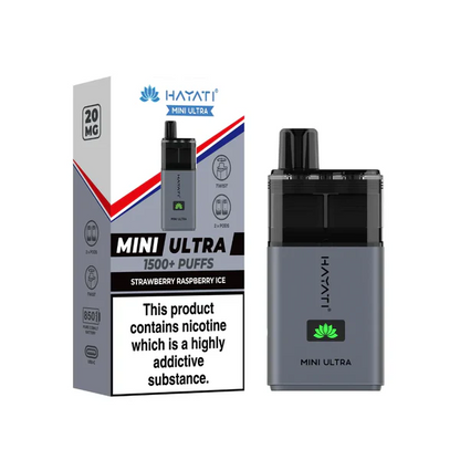 Hayati Mini Ultra 1500 Puffs Strawberry Raspberry Ice Flavour