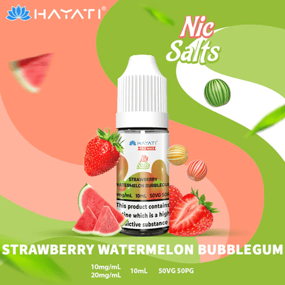 Hayati Pro Max Nic Salt E-Liquids Strawberry Watermelon Bubblegum Flavour