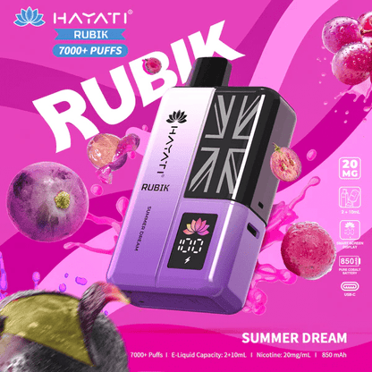 Hayati Rubik 7000 Puffs Prefilled Pod Kit Summer Dream Flavour