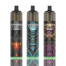 Three VNSN Quake 10000 Puffs Prefilled Pod Kit on White background